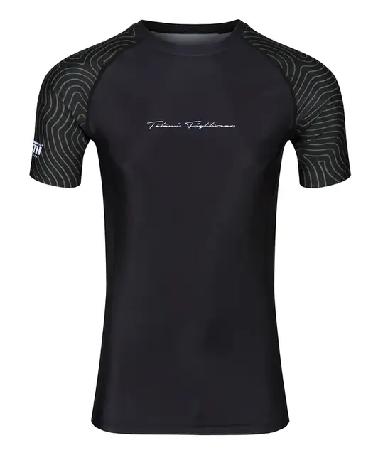 ELITE GRAPPLING RASH GUARD - BLACK & KHAKI