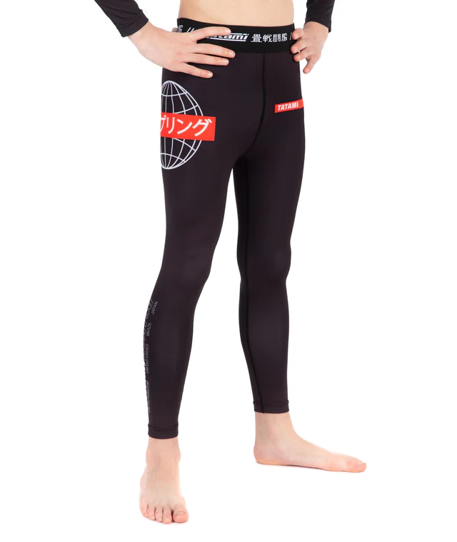 KIDS GLOBAL GRAPPLING SPATS - BLACK