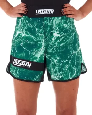 LADIES RECHARGE GRAPPLING SHORTS - GREEN MARBLE