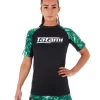 LADIES RECHARGE RASH GUARD - GREEN MARBLE